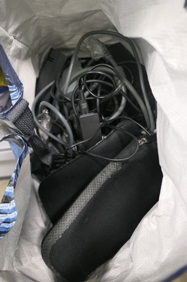 Lot 2227 - Two bags of power cables etc