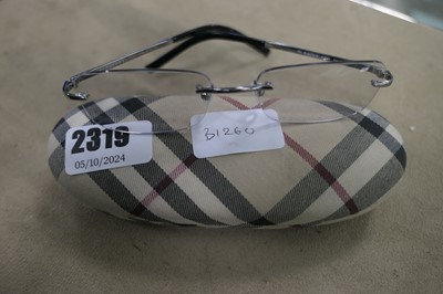 Lot 2319 - Pair of Burberry flat lens glasses with a case