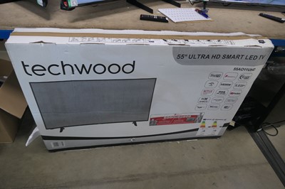 Lot 2283 - Boxed Techwood 55" Ultra HD Smart TV 55A011UHD...