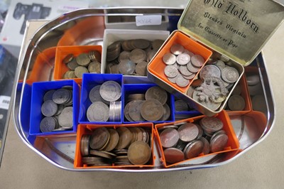 Lot 2335 - Tin containing various coins