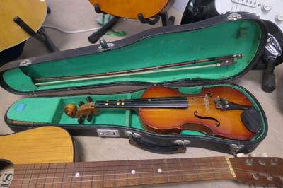 Lot 2305 - Violin with bow in case