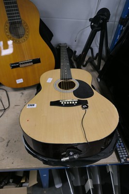 Lot 2309 - 2 acoustic guitars, 1 in case