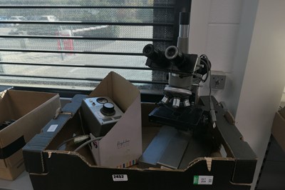 Lot 2452 - Olympus microscope with Olympus Tokyo transformer