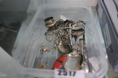 Lot 2517 - Selection of white metal and silver items inc....