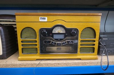 Lot 2500 - Stortford Classic look vintage radio turntable...