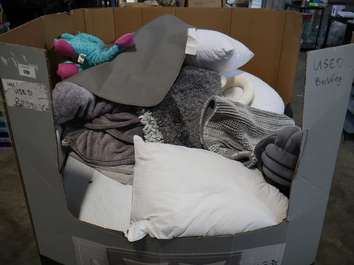 Lot 1200 - A pallet of used bedding. To include pillows,...