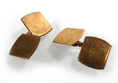 Lot A pair of 9ct yellow gold cufflinks of...