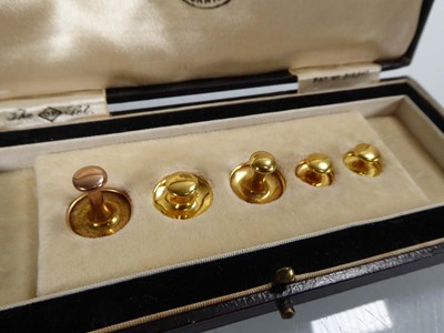 Lot Five 9ct yellow gold dress studs, various...