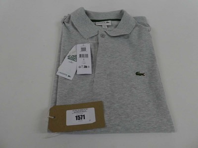 Lot 1571 - Lacoste polo top in grey mens size FR 6 US XL