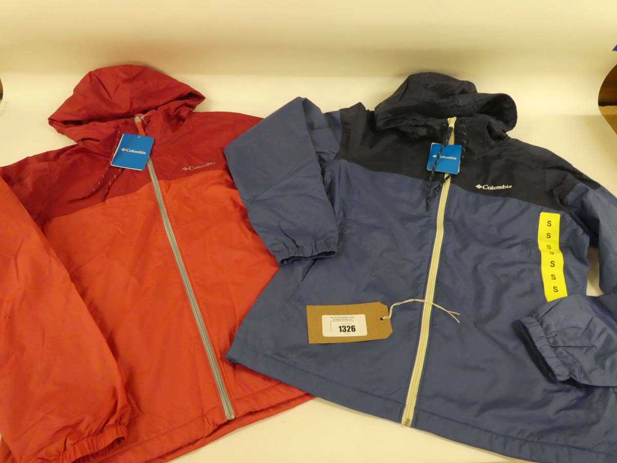 Lot 1326 - 2 Columbia light weight waterproof jackets...