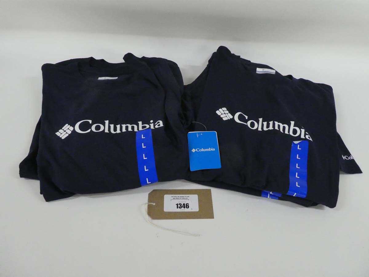 Lot 1346 - 8 Columbia t-shirts in navy (all size large)