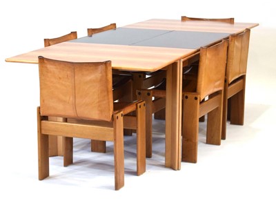 Lot Afra Scarpa & Tobia Scarpa 'Monk' chairs with a matching extending dining table