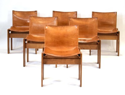 Lot Afra Scarpa & Tobia Scarpa 'Monk' chairs with a matching extending dining table