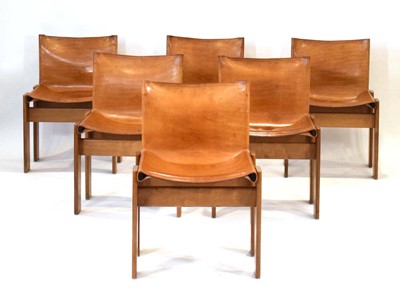 Lot Afra Scarpa & Tobia Scarpa 'Monk' chairs with a matching extending dining table