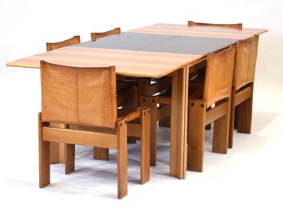 Lot Afra Scarpa & Tobia Scarpa 'Monk' chairs with a matching extending dining table