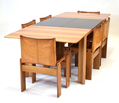 Lot Afra Scarpa & Tobia Scarpa 'Monk' chairs with a matching extending dining table