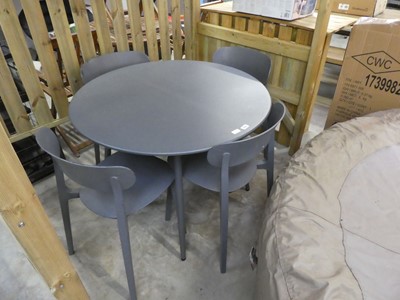 Lot 2114 - 5 piece garden dining set comprising grey...