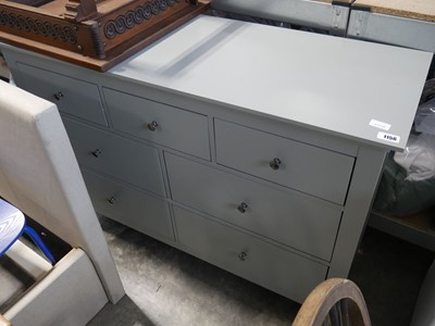 Lot 1156 - Modern grey low boy with 3 over 4 drawers