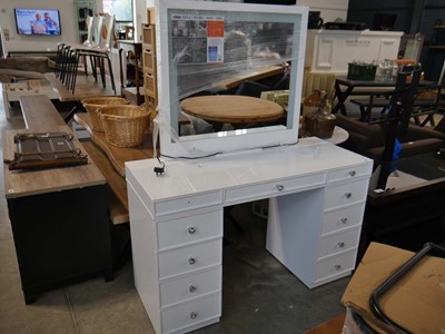 Lot 1155 - Modern white high gloss dressing unit with 11...