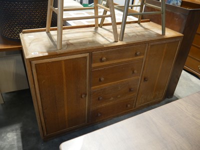 Lot 1079 - Honey oak finish sideboard with 4 central...