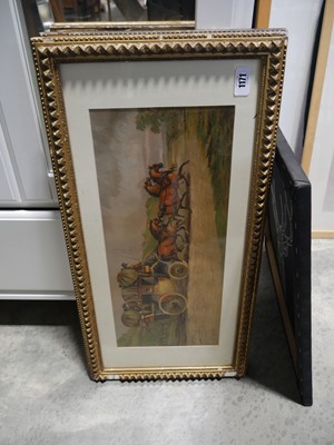 Lot 1171 - Framed and glazed print of huntsman with...