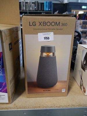 Lot 1755 - Boxed LG XBoom 360 portable speaker (XO3QBK)