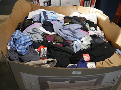 Lot 1361 - Pallet of mixed new and used clothes and shoes,...