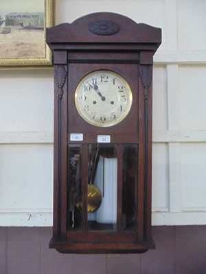 Lot 31 - An early 20th century drop dial wall clock