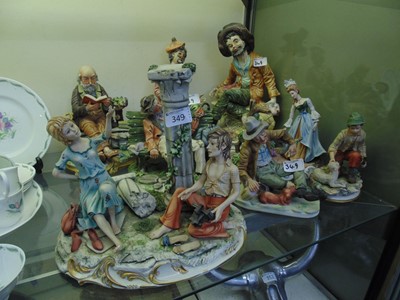 Lot 349 - An assortment of seven ceramic Capodimonte...