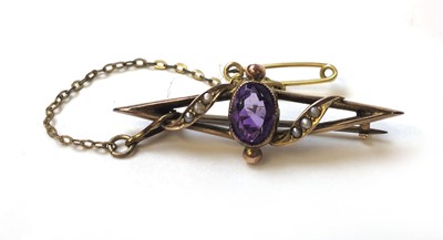 Lot 523 - An early 20th century amethyst and pearl...