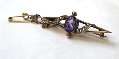 Lot 523 - An early 20th century amethyst and pearl...