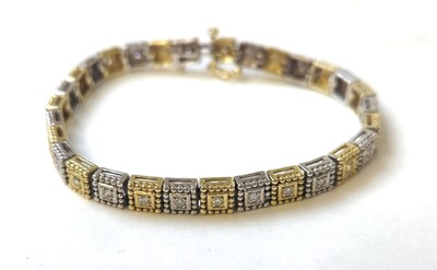 Lot 532 - A yellow and white metal diamond set tennis...