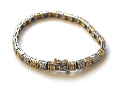 Lot 532 - A yellow and white metal diamond set tennis...