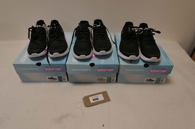 Lot 3420 - 3 pairs of Sketcher trainers all size UK4.5...