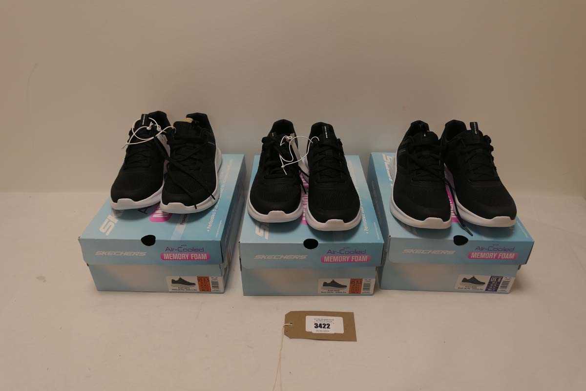 Lot 3422 - 3 pairs of Sketcher trainers two size UK5.5...