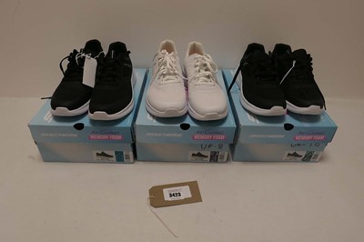 Lot 3423 - 3 pairs of Sketcher trainers two size UK7 one...