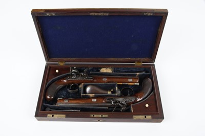 Lot 404 - (S58) Cased Pair 18 bore (.650 Carbine)...