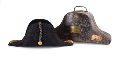 Lot 113 - A Royal Naval hat box with brass mount...