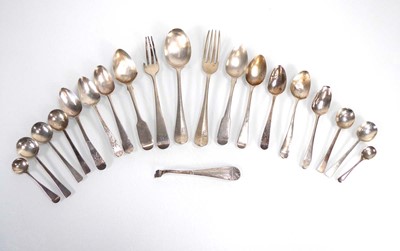 Lot 457 - A group of Georgian and later silver cutlery...