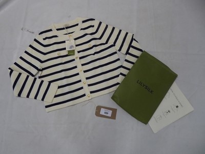 Lot 1231 - Lilysilk navy blue and white stripe jumper...