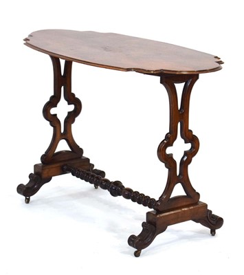 Lot 32 - A Victorian quarter-sawn walnut centre table...