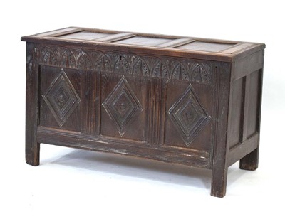 Lot 33 - An 18th century oak panelled and fielded...