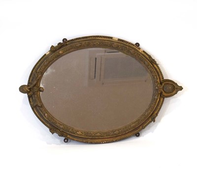 Lot 48 - A late 19th century oval wall mirror, the...