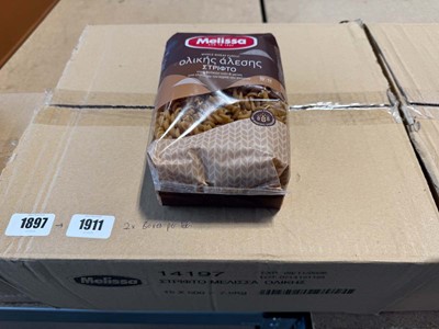 Lot 1897 - 2x boxes Melissa Wholewheat Fusilli, 15x 500g...