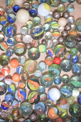 Lot 121 - A group of Victorian and later glass marbles...