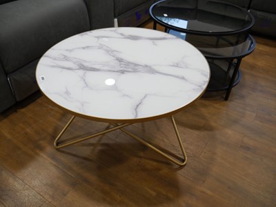 Lot 1005 - Modern circular glass finish coffee table with...