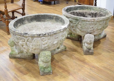 Lot 54 - Statutary: a pair of reconstituted stone...