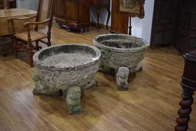 Lot 54 - Statutary: a pair of reconstituted stone...