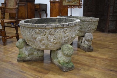 Lot 54 - Statutary: a pair of reconstituted stone...