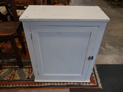 Lot 1026 - White painted single door pot cupboard with...